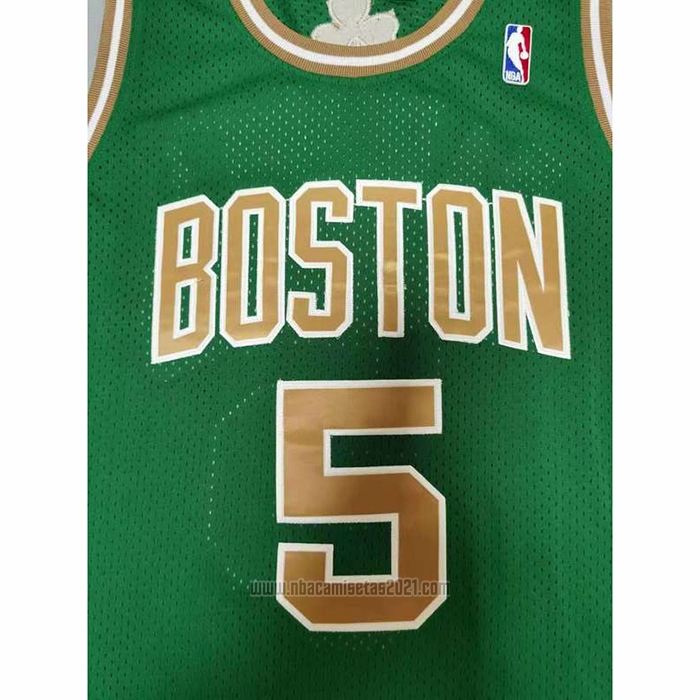 Camiseta Boston Celtics Kevin Garnett #5 Mitchell & Ness 2007-08 Verde